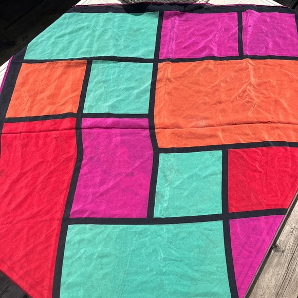 Vintage Codello Silk Colour Block Scarf - Picture 1 of 5